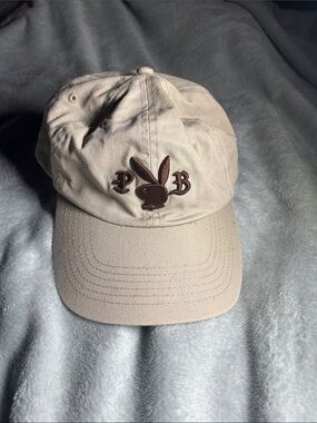 PlayBoy Bunny Embroidered Tan Baseball Cap